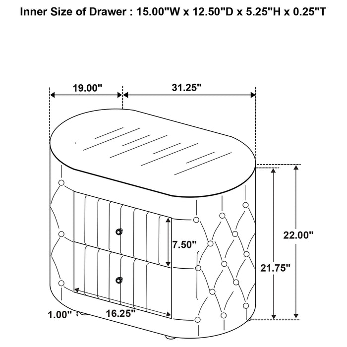 Sonya 5-piece Upholstered Eastern King Bedroom Set Ivory