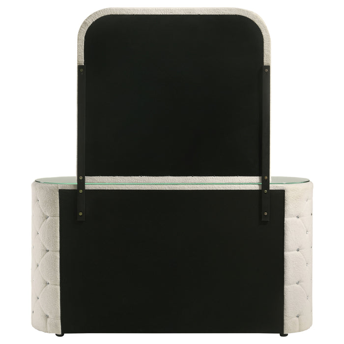 Sonya 6-drawer Upholstered Bedroom Dresser with Mirror Ivory