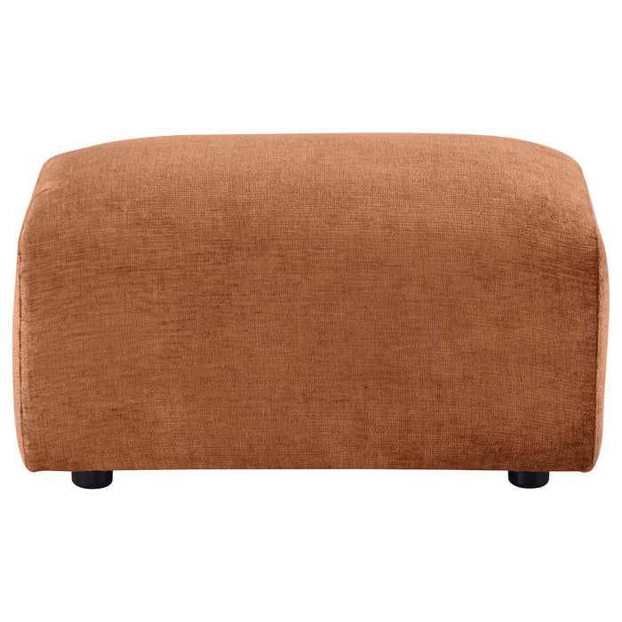 Burnett Chenille Upholstered Ottoman Burnt Orange