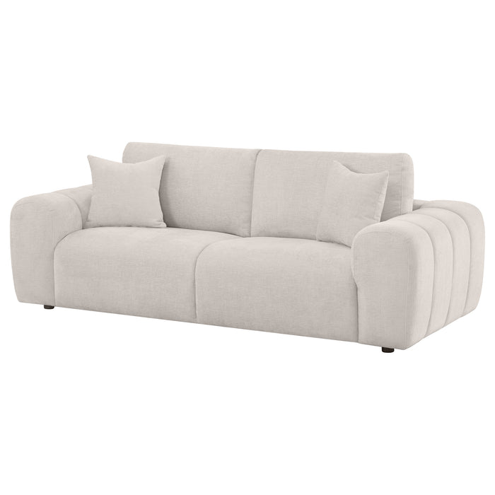 Burnett Chenille Upholstered Wide Arm Sofa Ivory