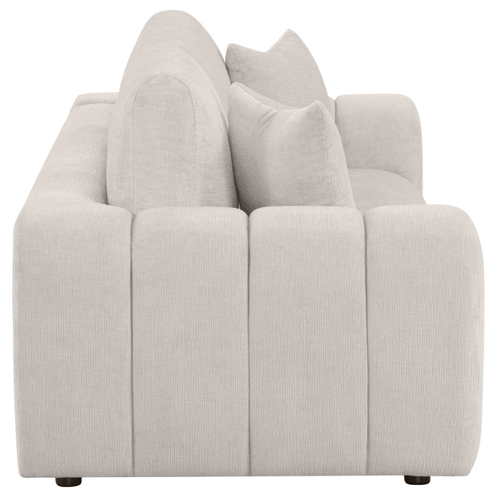 Burnett Chenille Upholstered Wide Arm Sofa Ivory