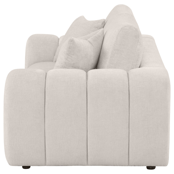 Burnett Chenille Upholstered Wide Arm Loveseat Ivory