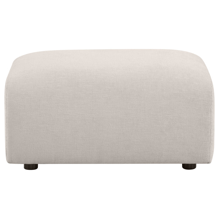 Burnett Chenille Upholstered Ottoman Ivory
