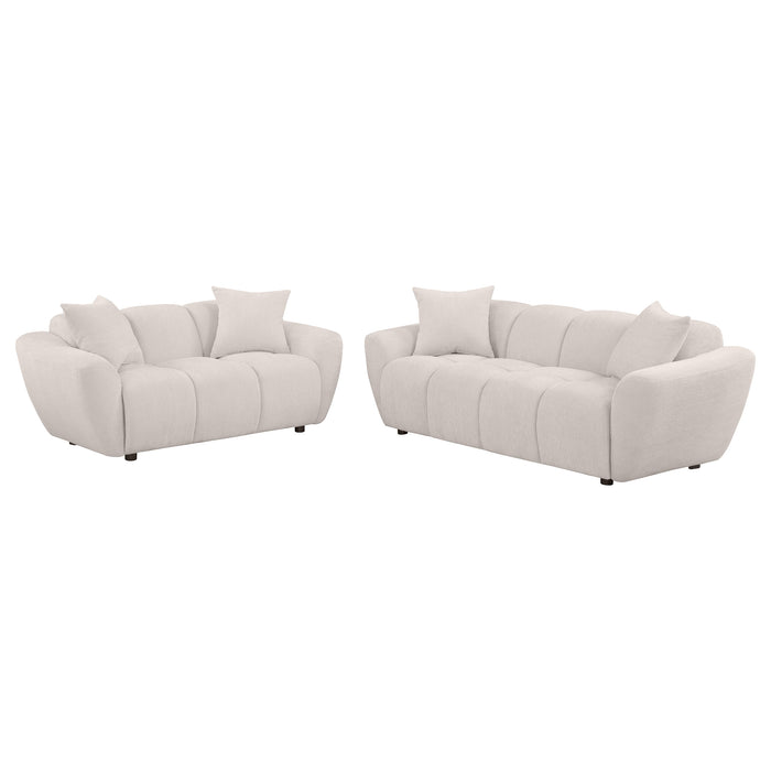 Destino 2-piece Chenille Splayed Arm Sofa Set Greige