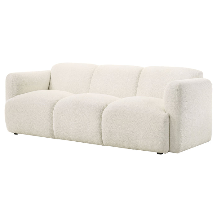 Dorset Fabric Upholstered Round Track Arm Sofa White