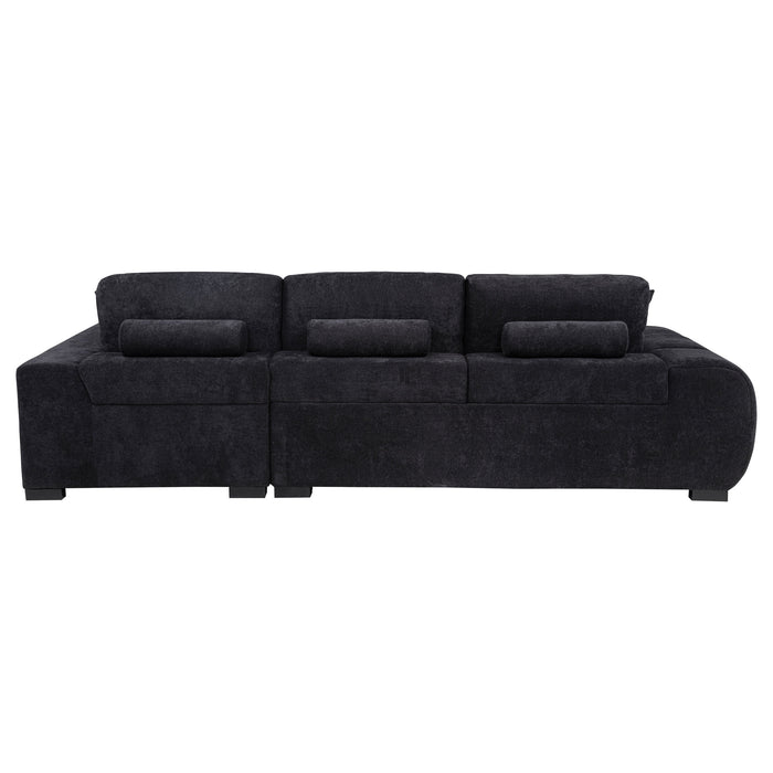Octavia Upholstered Sectional Chaise Sofa Black