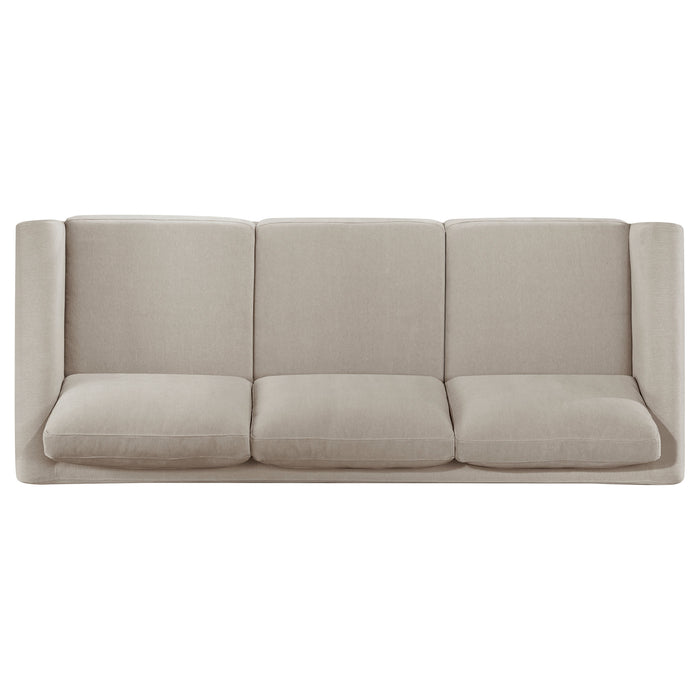 Islington Fabric Upholstered Panel Arm Sofa Taupe