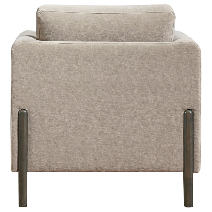 Islington Fabric Upholstered Panel Arm Accent Chair Taupe