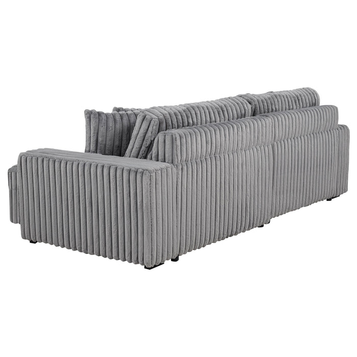 Jacana Corduroy Upholstered Dual Power Chaise Sofa Grey