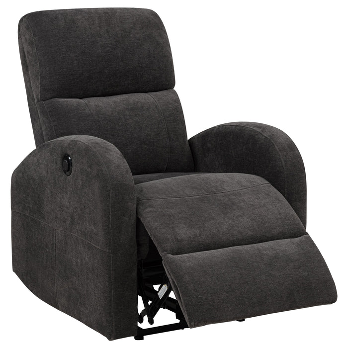 Grant Fabric Upholstered Power Recliner Chair Charcoal Grey