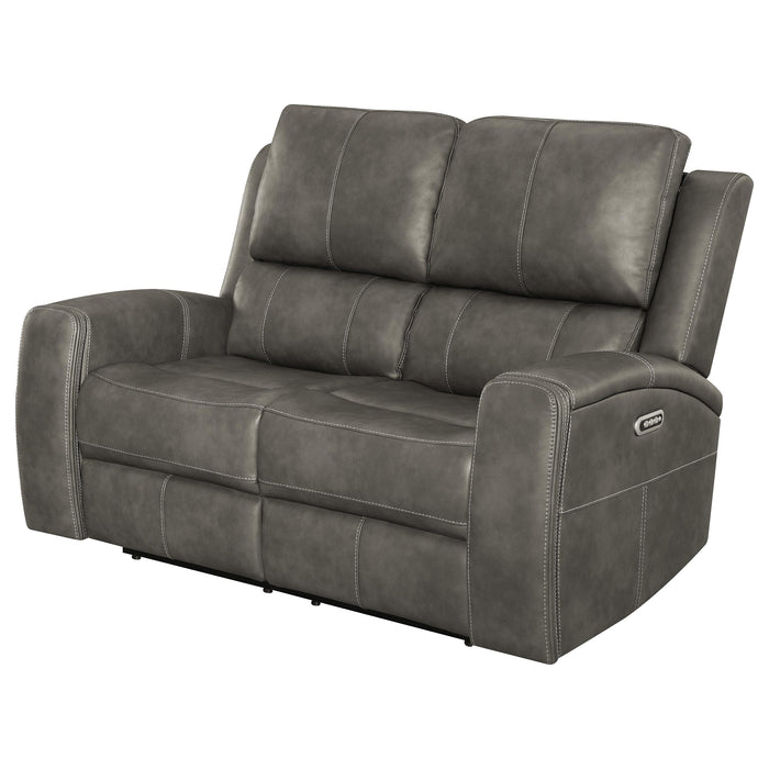 Brickston Triple Power Reclining Loveseat Charcoal
