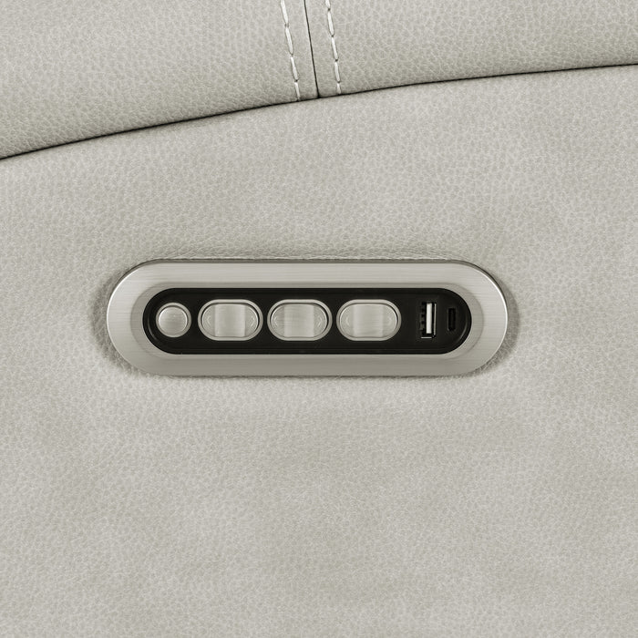 Brickston Triple Power Reclining Sofa Grey