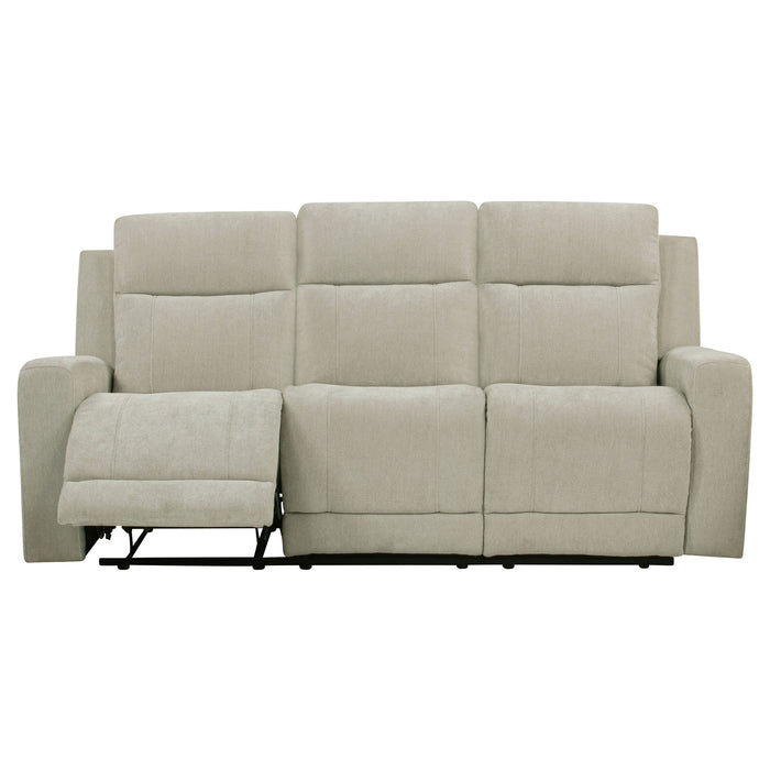 Kennett Chenille Upholstered Power Reclining Sofa Ivory