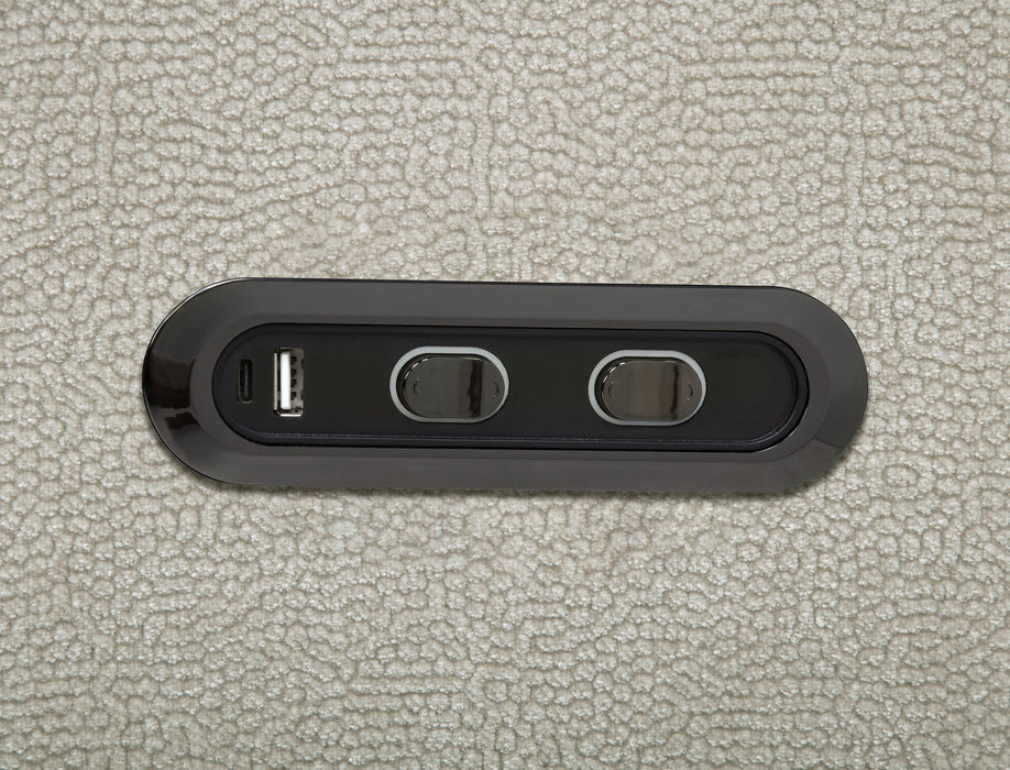 Kennett Chenille Upholstered Power Recliner Chair Ivory