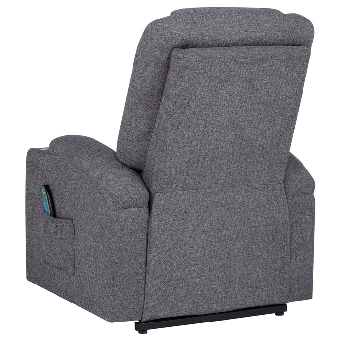 Louie Chenille Upholstered Power Lift Massage Chair Grey