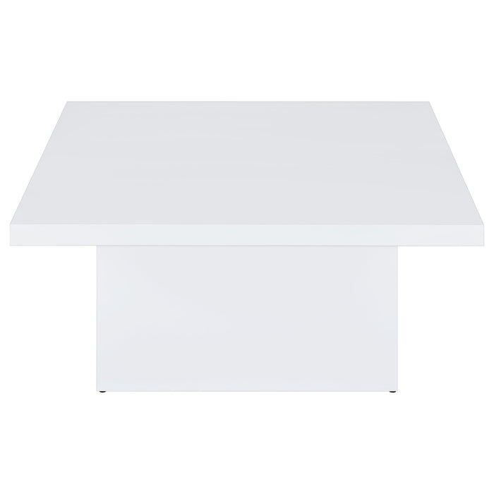 Devar Square Engineered Wood Coffee Table White High Gloss