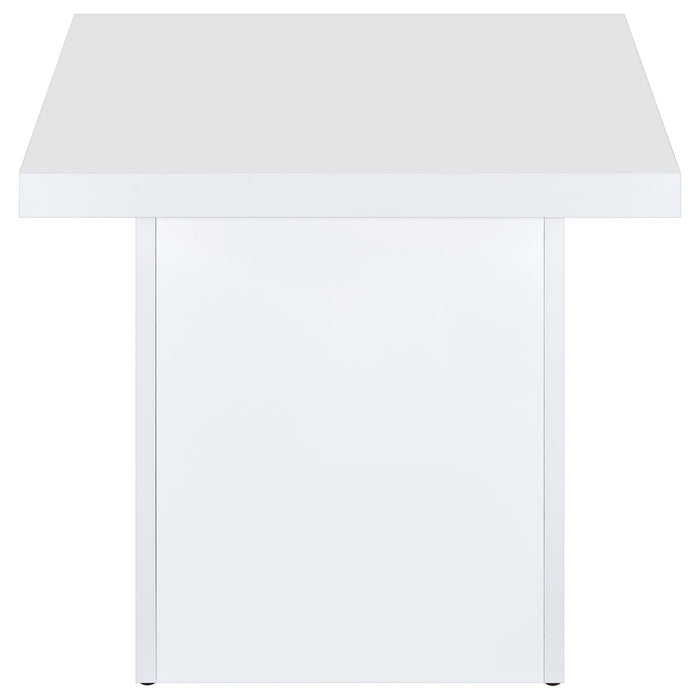 Devar 2-piece Square Coffee End Table Set White High Gloss