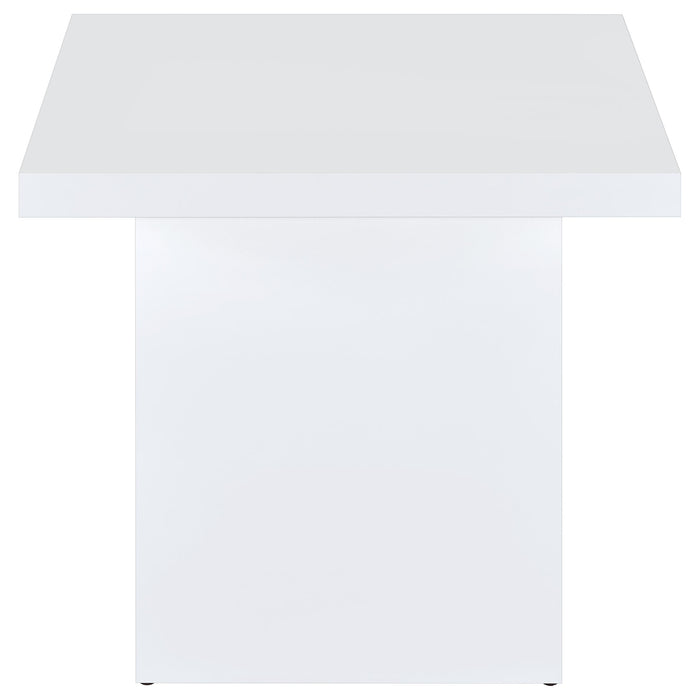 Devar 3-piece Square Coffee End Table Set White High Gloss