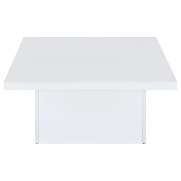 Devar 3-piece Square Coffee End Table Set White High Gloss
