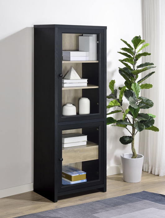 Denison 67-inch 2-door Media Tower Storage Cabinet Black