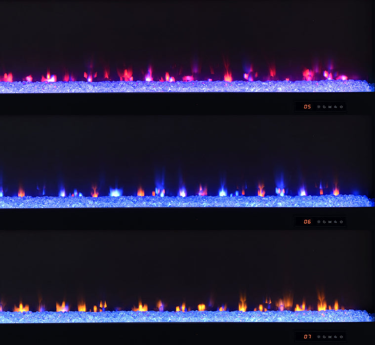 Carey 79-inch TV Stand Fireplace Media Console Dark Pine