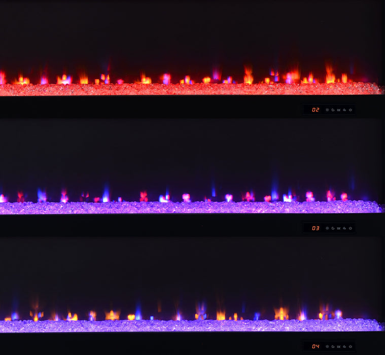 Carey 79-inch TV Stand Fireplace Media Console Dark Pine