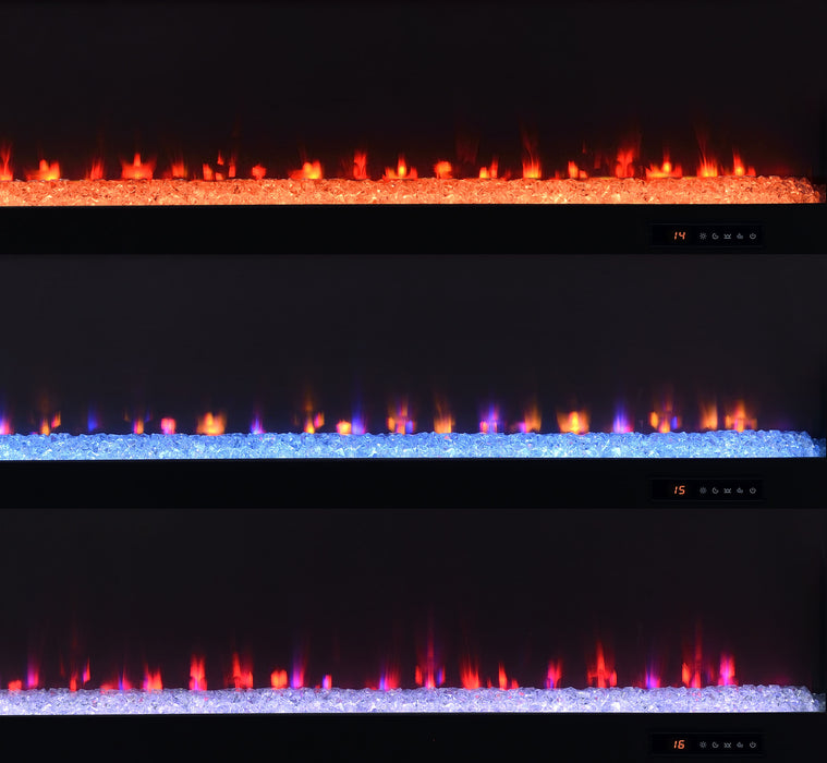 Deiter 79-inch TV Stand Fireplace Media Console Black