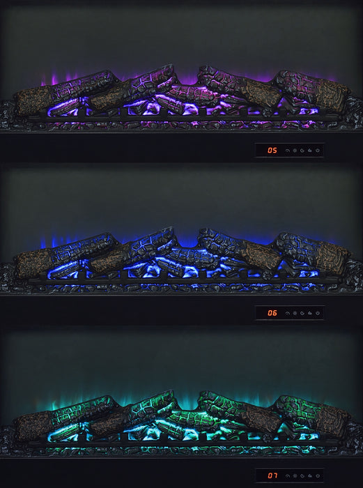 Havering 71-inch TV Stand Fireplace Media Console Dark Pine