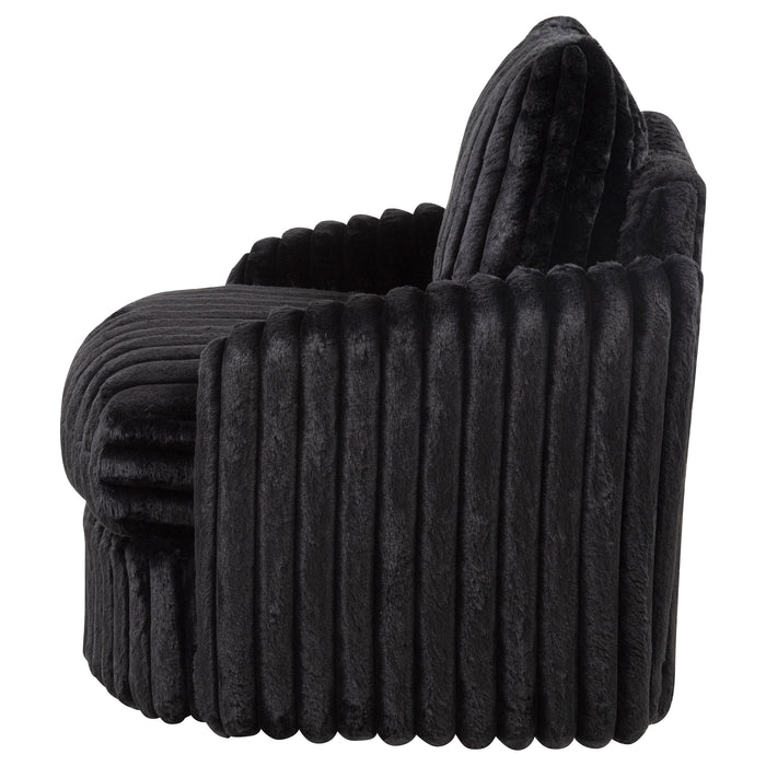 Sarco Corduroy Upholstered Swivel Accent Arm Chair Black