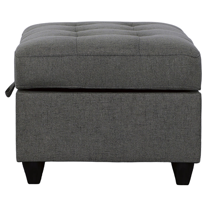 Stonenesse Rectangular Upholstered Storage Ottoman Grey