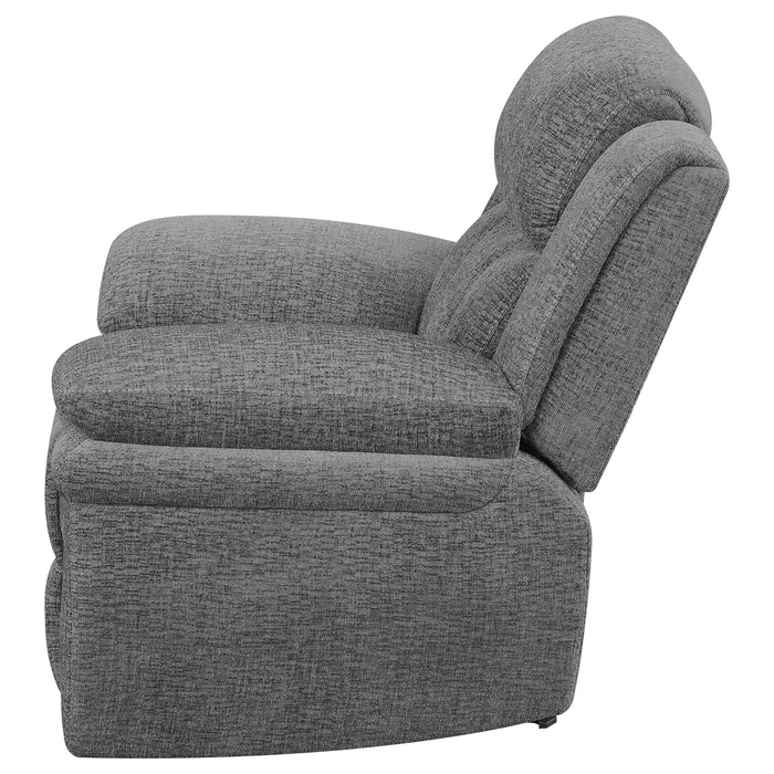 Bahrain Upholstered Glider Recliner Charcoal