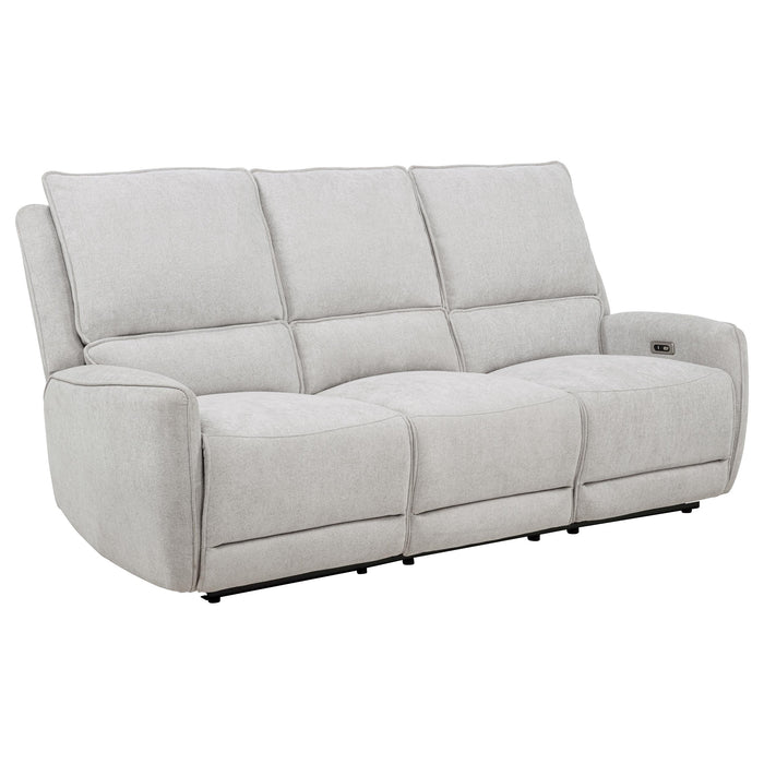 Sylmar 3-piece Chenille Power Reclining Sofa Set Dove Grey