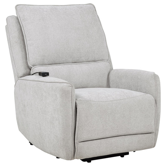 Sylmar Chenille Upholstered Dual Power Lift Recliner Dove Grey