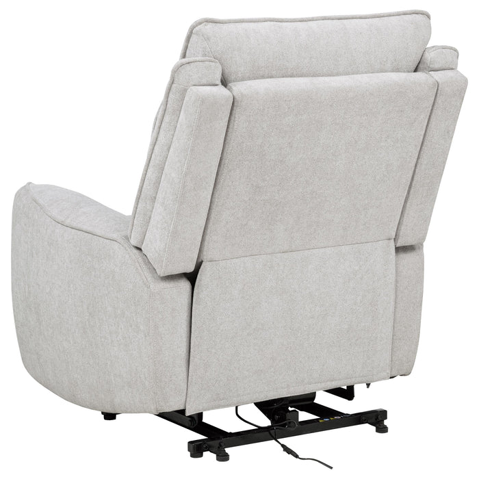 Sylmar Chenille Upholstered Dual Power Lift Recliner Dove Grey