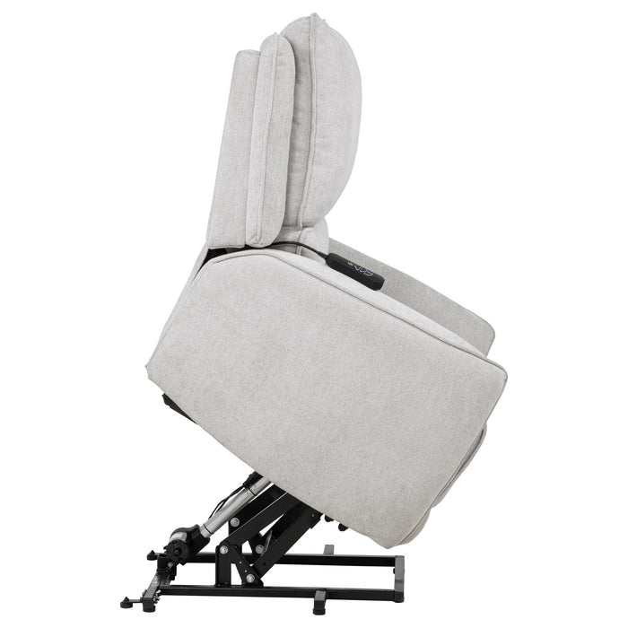 Sylmar Chenille Upholstered Dual Power Lift Recliner Dove Grey