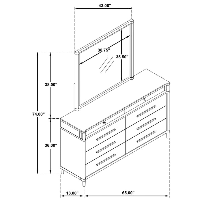Gracemont 8-drawer Bedroom Dresser with Mirror White