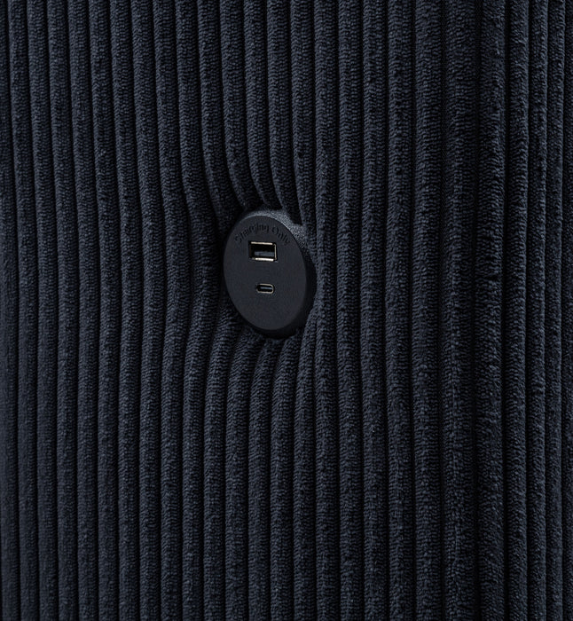 Tisdall Eastern King Flame Visualizer Wingback TV Bed Black