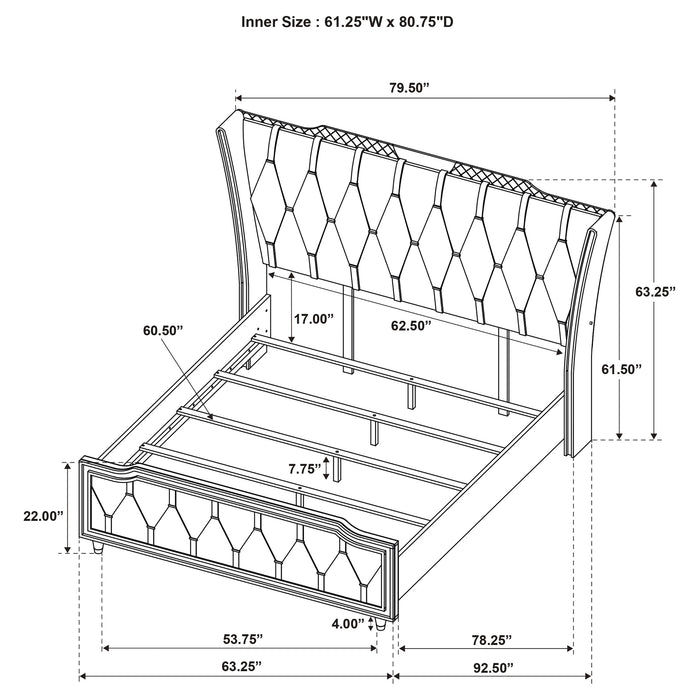 Lorient 5-piece Queen Bedroom Set Ivory and Camel
