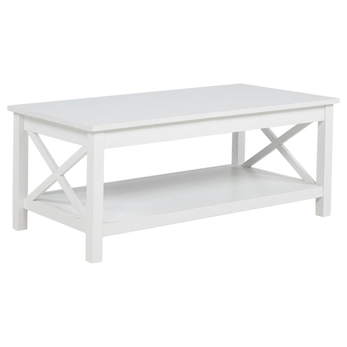 Skyview 3-piece Rectangular Lift Top Coffee Table Set White