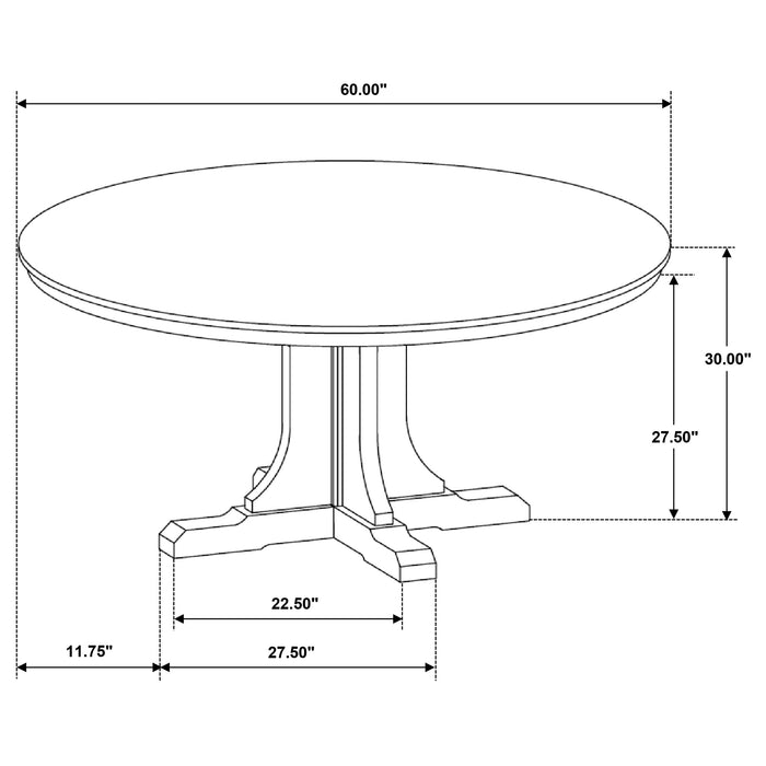 Hartville 7-piece Round Dining Table Set Natural Light Brown