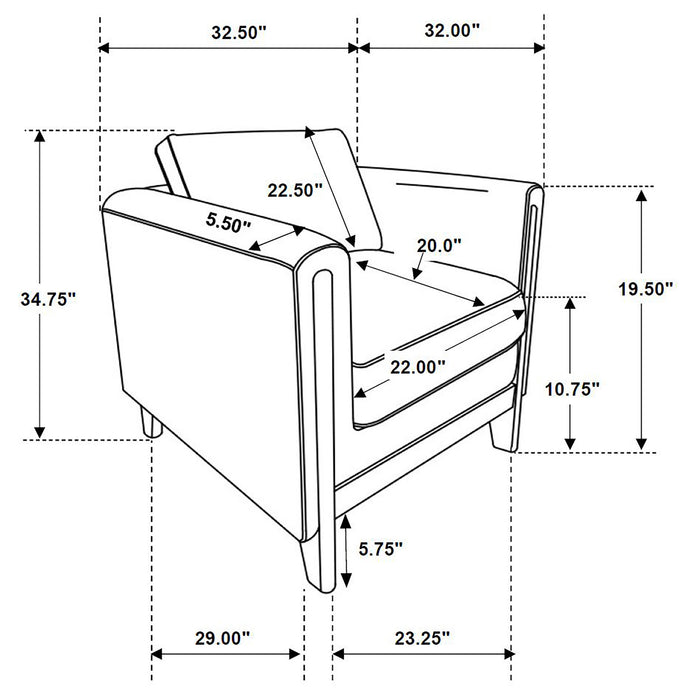 Islington 3-piece Upholstered Panel Arm Sofa Set Taupe