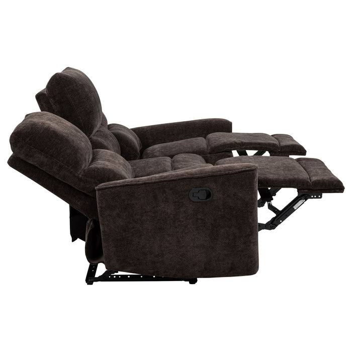 Navarro 3-piece Upholstered Reclining Sofa Set Dark Brown