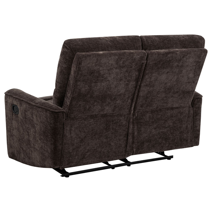 Navarro Chenille Upholstered Reclining Loveseat Dark Brown