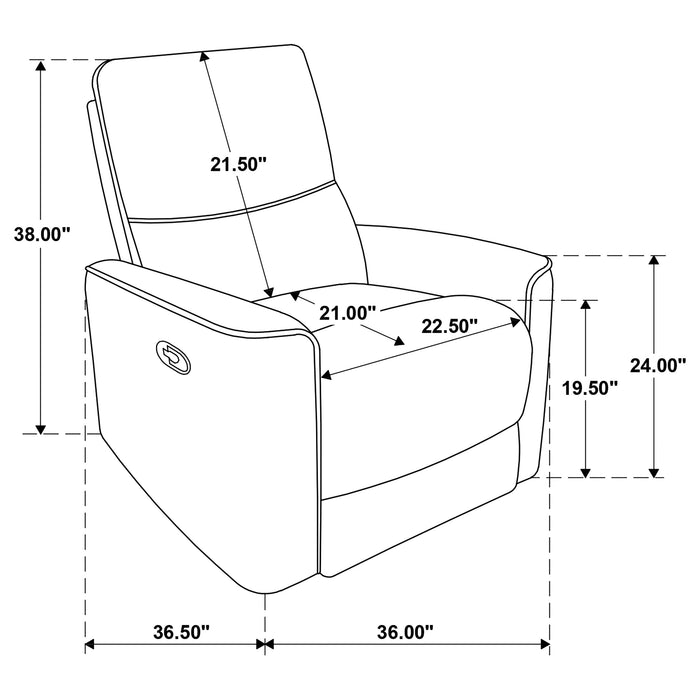 Navarro Chenille Upholstered Glider Recliner Dark Brown