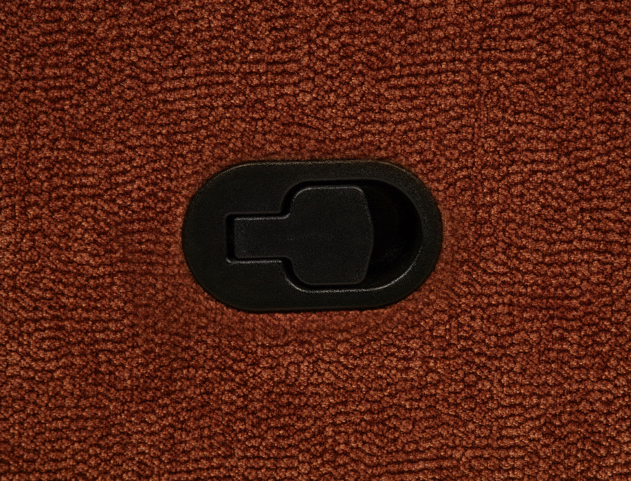 Navarro Chenille Upholstered Glider Recliner Burnt Orange