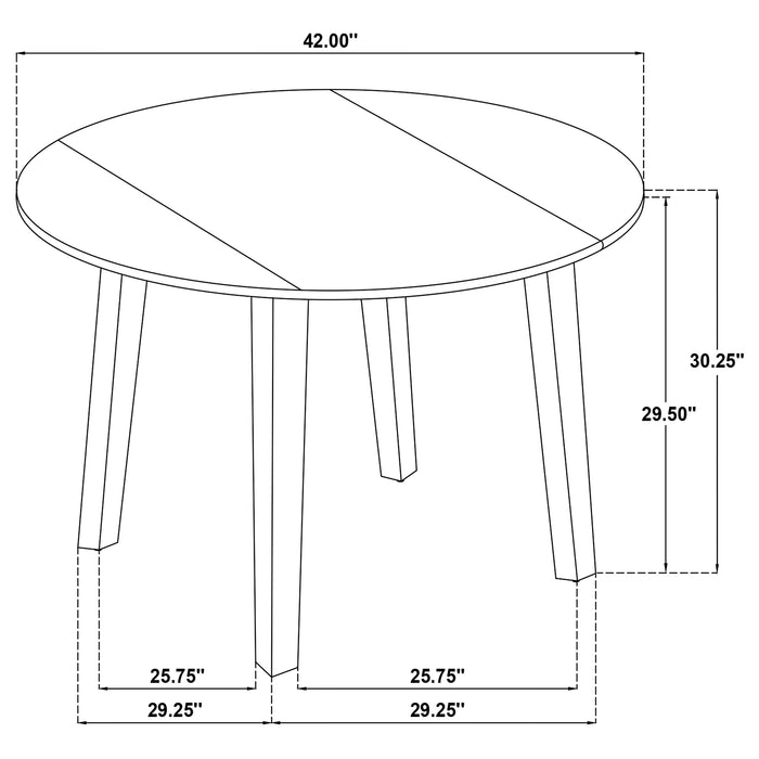 Barton 5-piece Round Wood Dining Table Set Dark Brown