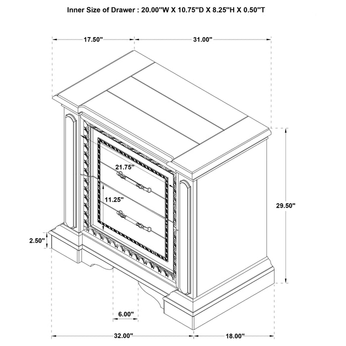 McKinney 4-piece California King Bedroom Set Vintage White