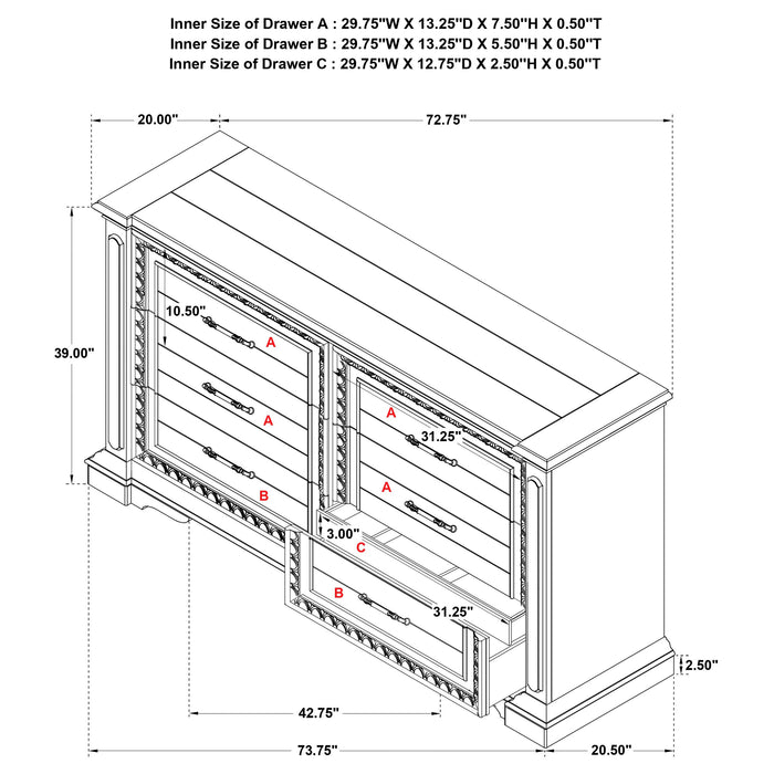 McKinney 5-piece California King Bedroom Set Vintage White