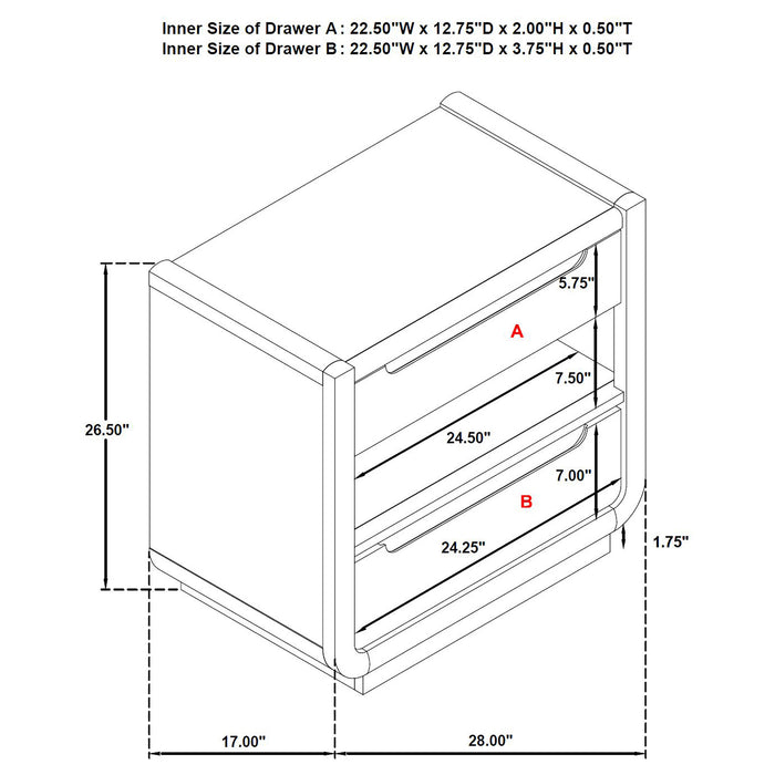 Leandro 4-piece Queen Bedroom Set Burnished Black