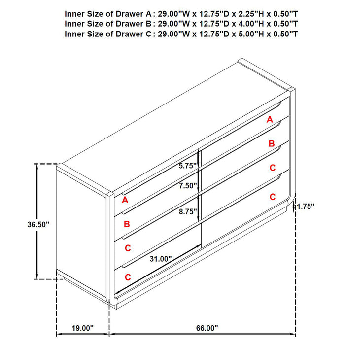 Leandro 5-piece Queen Bedroom Set Burnished Black